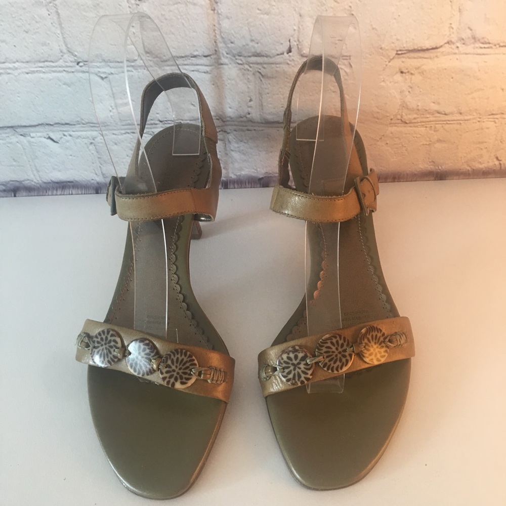 Naturalizer Green Strappy Sandals Heels SZ 8M